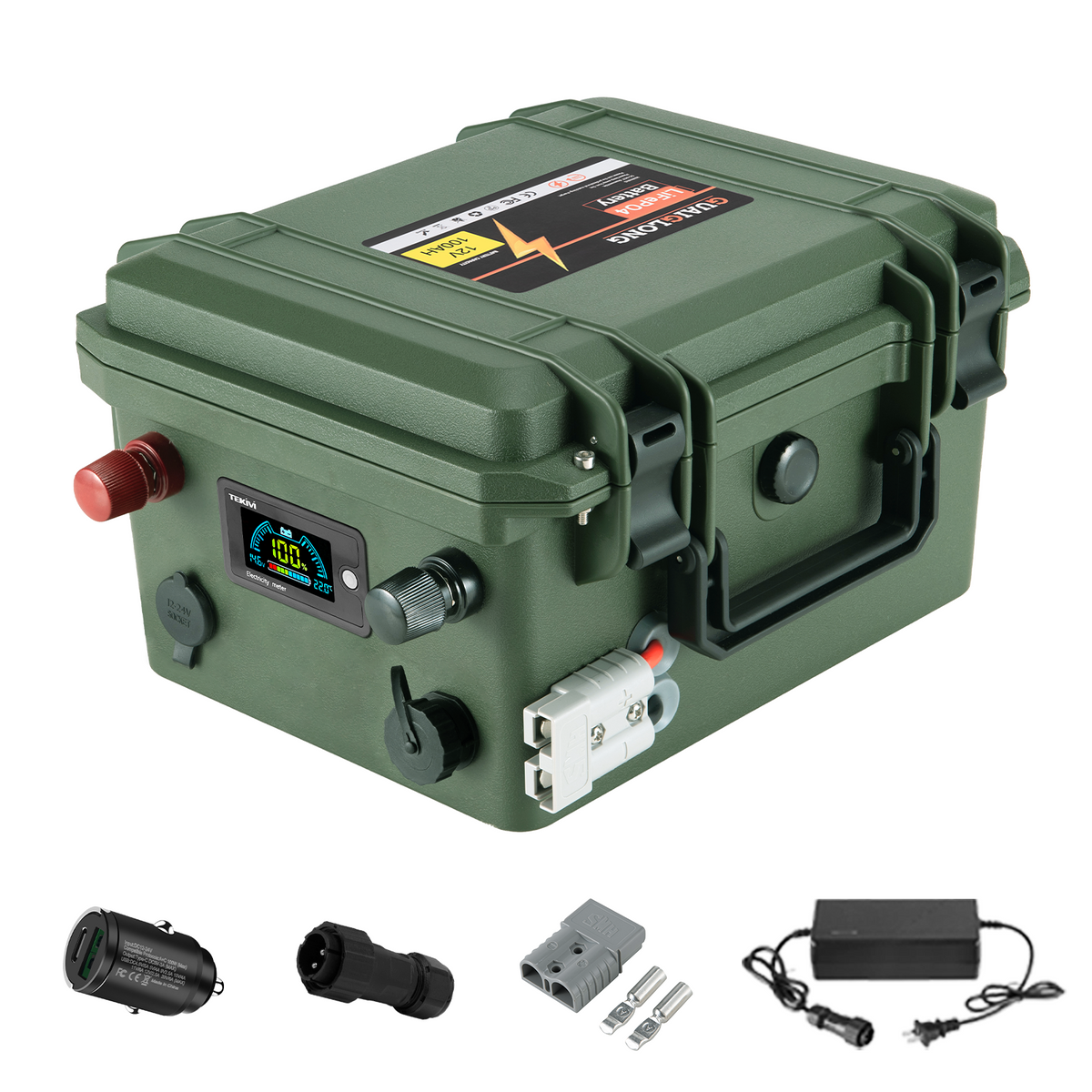 12V 100Ah LiFePO4 Lithium Deep Cycle Battery,Trolling Motor,Marine,RV
