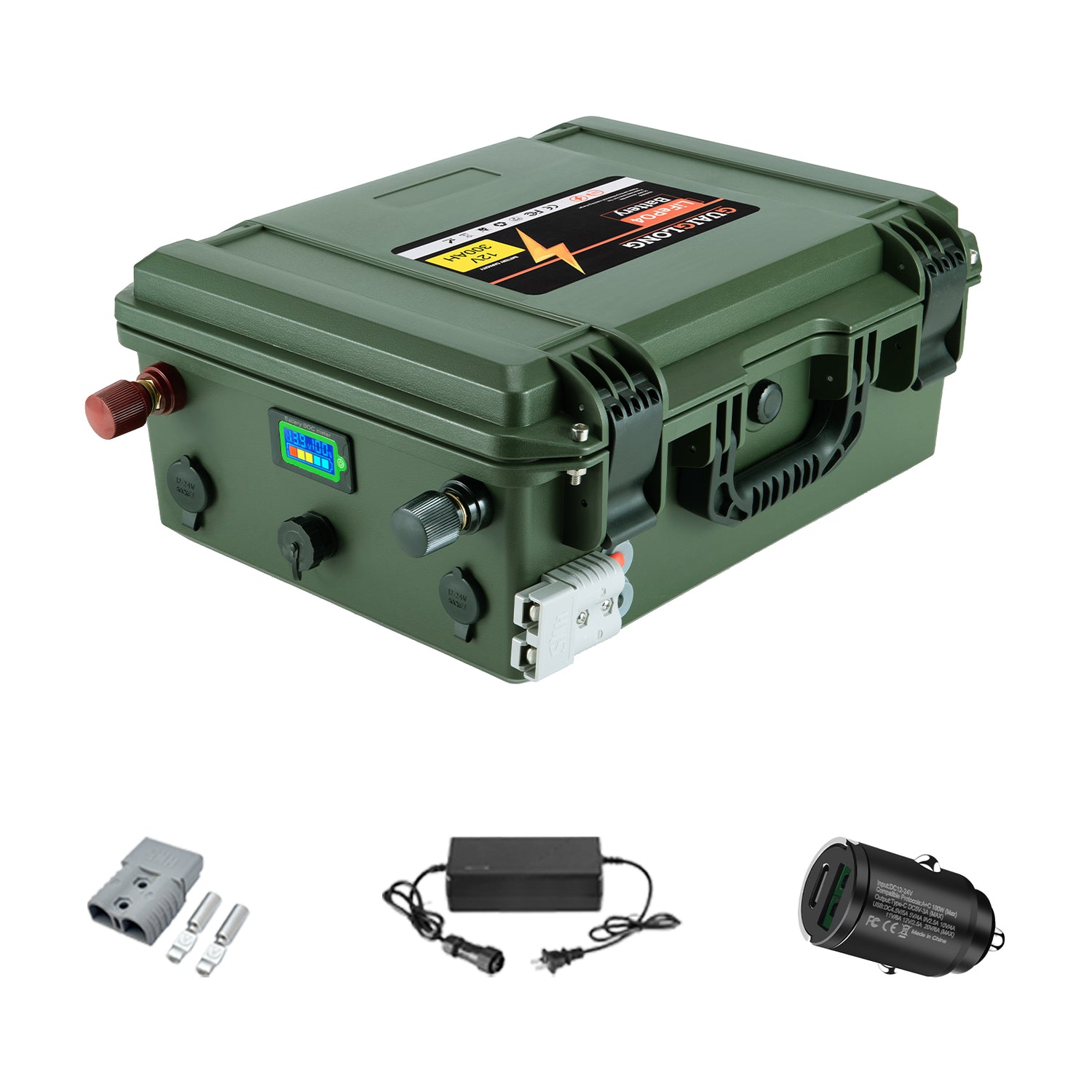 GuaiGLong 12V 300Ah LiFePO4 Lithium Battery, Build-In 200A BMS, 3840Wh Energy