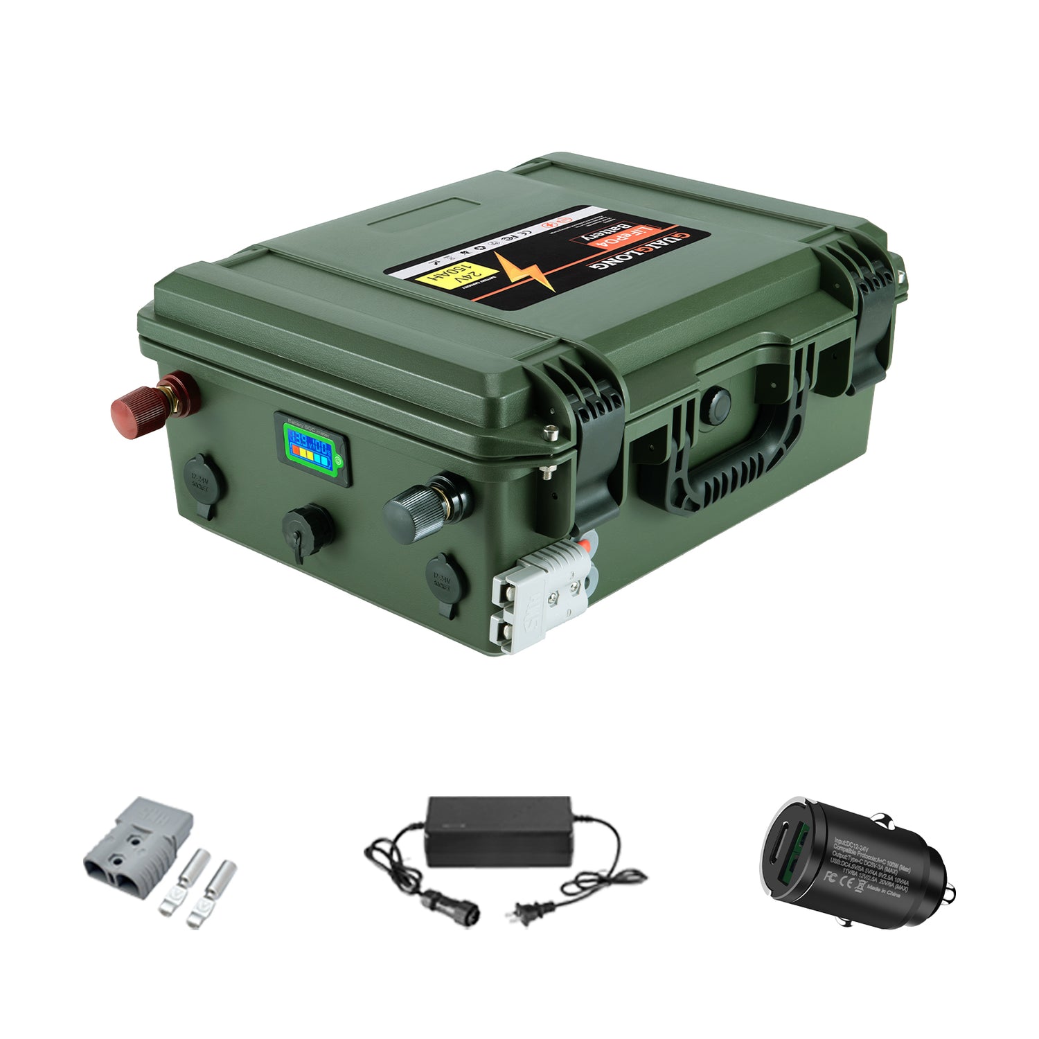 GuaiGLong 24V 150Ah LiFePO4 Lithium Battery, 120A BMS, 5760Wh